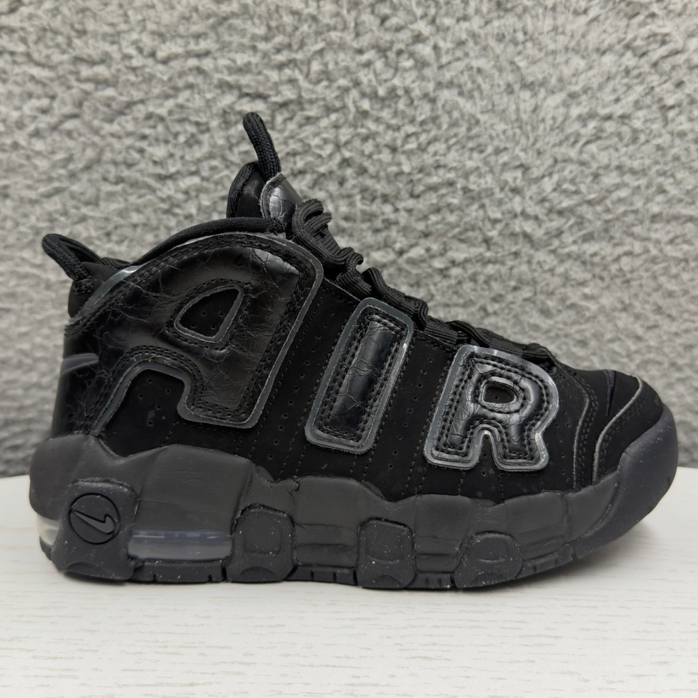 Nike Air More Uptempo Black Anthracite Youth Size 1.5Y Shoes FQ7733-001